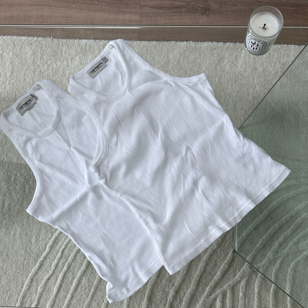 100% Cotton Carhartt WIP Ribbed Tank Top - Double Pack